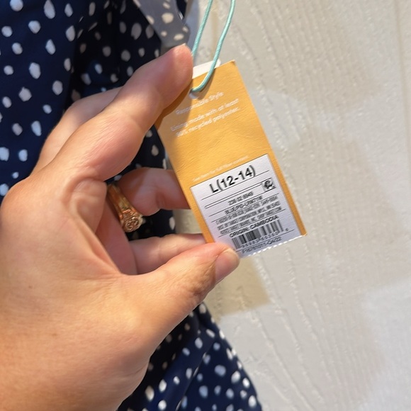 NWT! Kona Sol Navy Ruched Front Full Coverage One Piece Swimsuit L - Picture 4 of 8